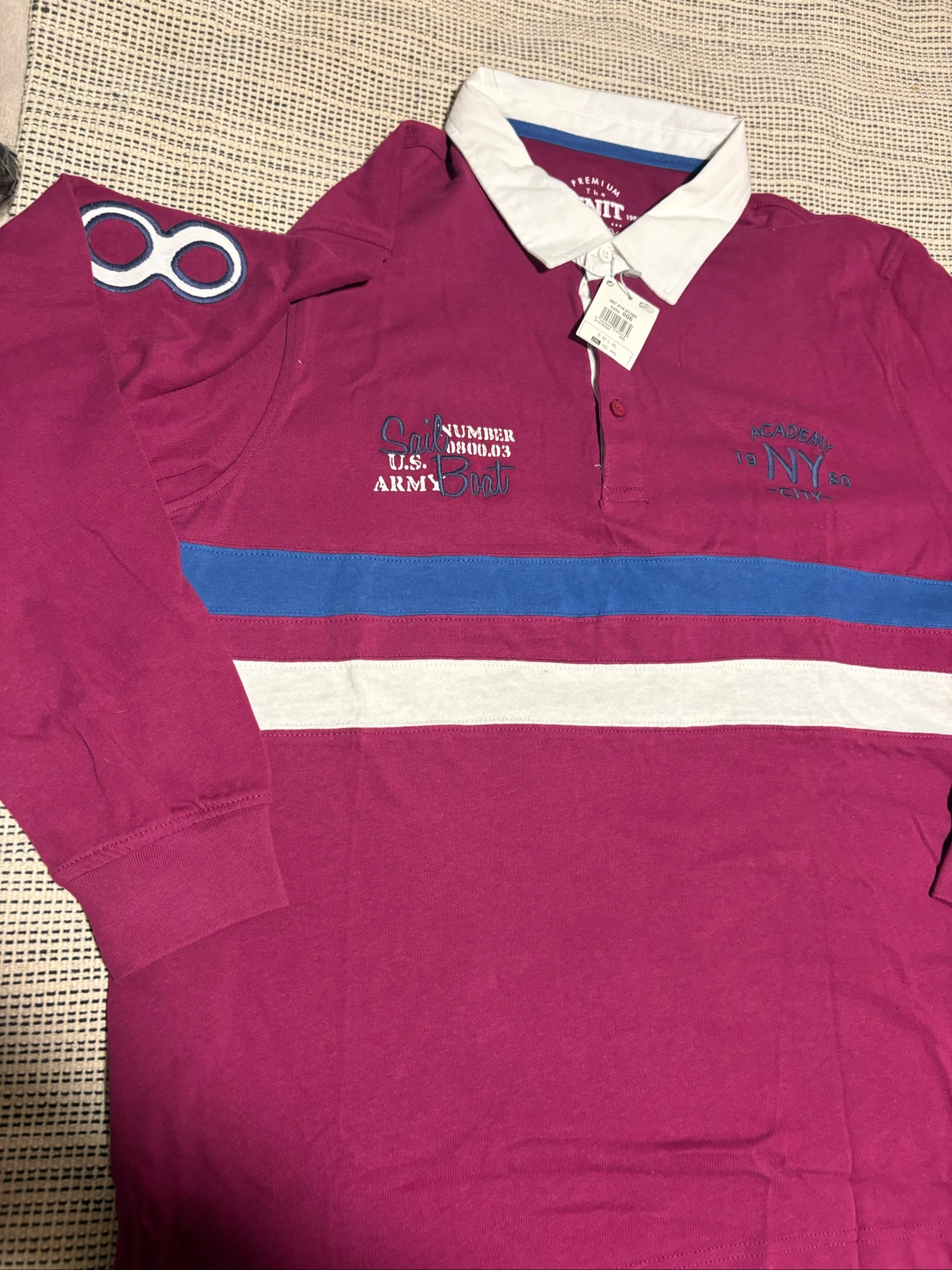 polo rugby manga larga bordô the unit 2xl novo com etiquetas – photo 5